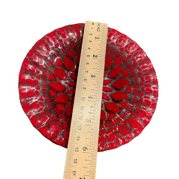 Sydenstricker Red Fused Glass 6” Trinket Dish - Picture 3 of 10